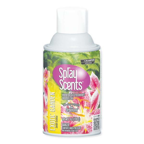 Chase Products Champion Sprayon SPRAYScents Metered Air Freshener Refill, Exotic Garden Scent, 7 oz Aerosol, 12PK CHA 5187